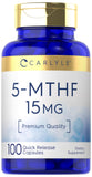 Carlyle 5-MTHF Supplement 15mg | 100 Capsules | L-Methylfolate | Non-GMO, Gluten Free | Premium Quality