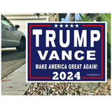 Donald Trump Vance Yard Signs MAGA 2024 with Metal Stand Made in America! (1, 24X18)