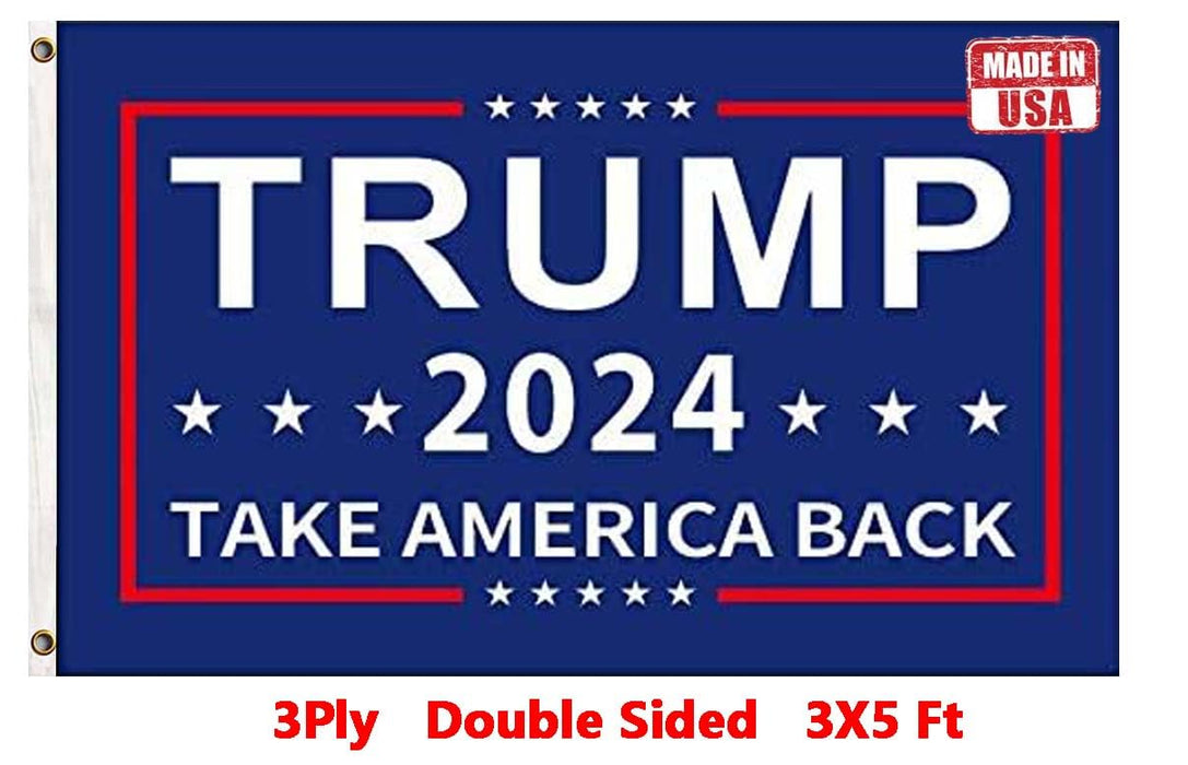 Trump 2024 Flag 3x5 Donald Trump 2024 Take America President Back Flags Made in USA Outdoor Double Sided 3 Ply Heavy Duty Banner with 2 Brass Grommets UV protection Fade Resistant for Indoor Outdoor