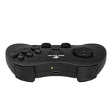 Retro-Bit SEGA Saturn® 2.4GHz Wireless Pro Controller for Sega Saturn, Sega Genesis Mini, Switch, PC, Mac - Includes 2 Receivers - Black