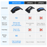 Moocoo Back Stretcher, Lower Back Pain Relief Device with Magnet, Multi-Level Back Cracker Back Massager, Lumbar Support Spine Board for Herniated Disc, Sciatica, Scoliosis (Upgraded Magnet Black)