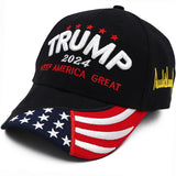 Engmoo Trump 2024 Maga Hat with USA Flag Embroidery Adjustable Baseball Cap