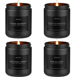 Scented Candles Set | Men Candles Set, Candles for Men Scented Candles for Home - 4 Pack Candles Scents of Pine & Clove/Cedar Oakmoss/Patchouli Amber/Magnolia & Sandalwood