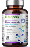 biophix B-3 Nicotinamide 1000 mg 60 Tablets Extra Strength Timed Release - Nicotinic Amide Niacin Natural Flush-Free Vitamin Formula - Supports Skin Cell Health
