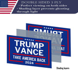 Double Sided Blue Trump Vance 2024 Flag 3x5 Made in USA Outdoor Heavy Duty 3 Ply Polyester Trump Take America Back Flag with White Starting Tape and 2 Brass Grommets