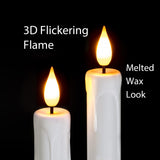 Homemory 6 Pcs Flameless Taper Candles with Remote, Timer, Dimmer, 9.6 Inches Plastic White Led CandleSticks with Flickering Light, Battery Operated Window Candles for Halloween Christmas Decoration