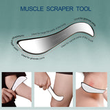 BYYDDIY 2 in 1 Stainless Steel Muscle Scraper Tools Set Gua Sha Massage Scraper Scraping Tool