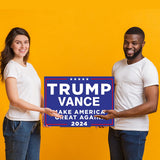 Signbeats Trump JD Vance 2024 Make America Great Again Yard Sign, Blue,12"x17.5" - Double-Sided Corrugated Plastic Lawn Sign with H Stake