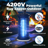 YISSVIC Bug Zapper Outdoor Indoor Waterproof Electric Mosquito Zapper Effective 4200V for Home Patio Office Courtyard