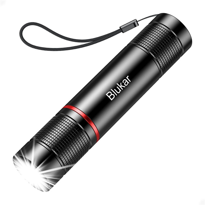 Blukar Flashlight Rechargeable, 2000L High Lumens Tactical Flashlight, Super Bright Small LED Flash Light- Zoomable, Adjustable Brightness, Long Lasting for Camping, Outdoors and Home Emergency