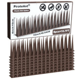 Bird Spikes 4 Inch High，Pigeon Outdoor Deterrent Spikes, Used to Keep Cats Small to Medium Sized Birds Away.Bird Plastic Fence Spikes for Railing and Roof.Away Covers 10.7 Feet(325cm), Brown