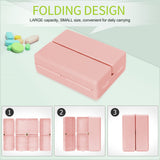 FYY Daily Pill Organizer,2 Pcs 7 Compartments Portable Pill Case Travel Pill Organizer,[Folding Design] Pill Box for Purse Pocket to Hold Vitamins,Cod Liver Oil,Supplements and Medication-Pink+Navy