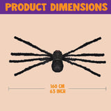 JOYIN 2 Pack 5 Ft. Halloween Outdoor Decorations Black Scary Giant Fake Hairy Spider Props for Yard Party Decor