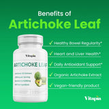 Vitapia Organic Artichoke Leaf Extract 10,000mg for Healthy Digestion, Liver Health & Functions, Antioxidant Support - 10:1 Ratio & 180 Veggie Capsules - Non-GMO, Gluten-Free, Vegan-Friendly