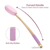 AmazerBath Lotion Applicator for Back, Feet, 4 Replaceable Pads with 1 Long Handled, Back Sunscreen Applicator for Elderly, Women, Apply Cream Medicine Skin Cream Moisturizer Sunscreen Tanner, Pink