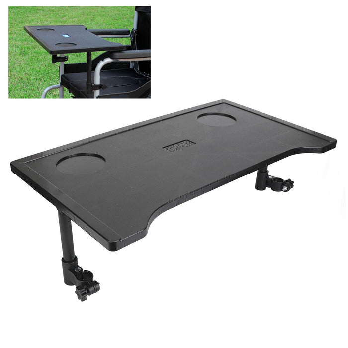 Wheelchair Tray Table with Cup Holder, Removable Non Slip Wheelchair Lap Tray, Lightweight Portable Wheelchair Dinner Table for Eating Reading Working Resting