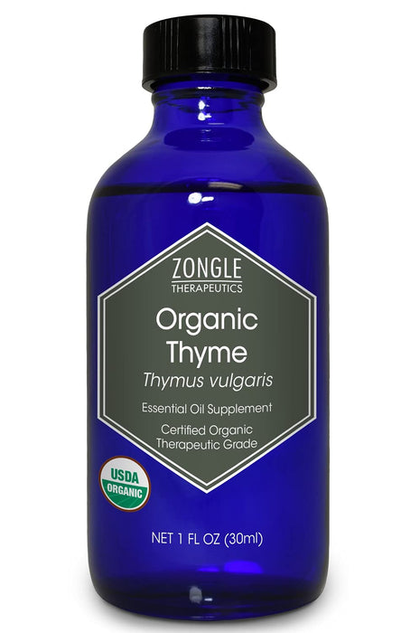 Organic Thyme Oil by Zongle – 100% Pure Natural, Therapeutic & Food Grade, Edible for Aromatherapy, Topical & Oral Use – 1 OZ