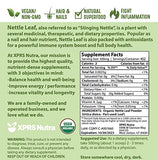 XPRS Nutra Organic Nettle Leaf Powder - Premium USDA Organic Stinging Nettle Powder for Hair and Nails - Vegan Friendly Energy Boosting Organic Stinging Nettle Leaf (8 oz)