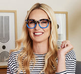 Peepers by PeeperSpecs Oprah's Favorite Women's Showbiz Oversized Blue Light Blocking Reading Glasses - Peepfetti Tortoise/Blue +1.25