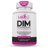 DIM Complex 150mg Hormonal Support Menopause Relief Supplement for Hot Flashes & Hormonal Acne Relief Bioperine, Broccoli & Calcium Estrogen Metabolism Balancing Pills for Women 60 Capsules by LadyMe