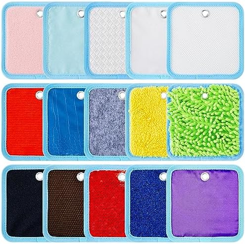 Haull 15 Set Sensory Mats Assorted Textured Sensory Floor Tiles Room Wall Panel Sensory Exercise Tactile Toy for Autistic Children Kids Baby Toddler Fidgeting Activity(Square,5.91 Inch)