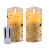 Biyanuo Flameless Battery Operated LED Candles 3D Wick with10key Button Remote Control 24-Hour Timer Set of 2 Electric Flickering Pillar Real Wax，Wedding, Party, Christmas and Home Decoration