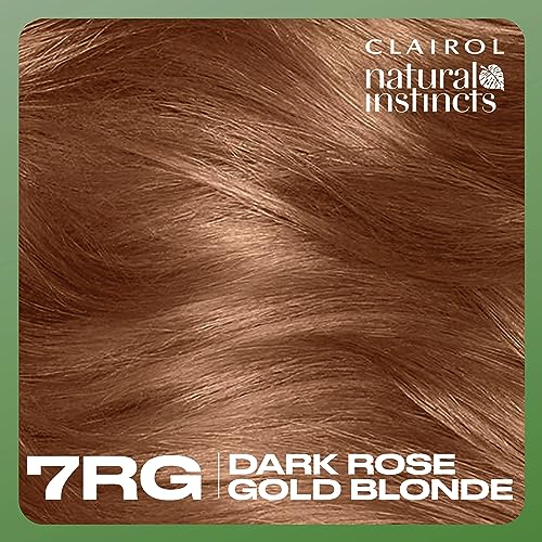 Clairol Natural Instincts Demi-Permanent Hair Dye, 7RG Dark Rose Gold Blonde Hair Color, Pack of 3