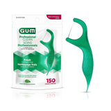 GUM Professional Clean Floss Picks - Extra Strong Shred-Resistant Floss, Easy Grip Handle - Dental Flossers for Adults - Fresh Mint Flavor, 150ct (4pk)