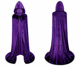 Unisex Christmas Hooded Cloak Full Length Halloween Costume Party Cape Purple