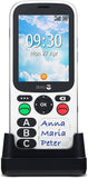 Doro 780X Unlocked 4G Dual SIM Easy Mobile Phone for Elderly with Simplified Keypad, GPS Localisation and Charging Cradle Included [UK and Irish Version] (White/Black)