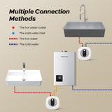 Electric Mini Tank Water Heater MIZUDO - 4.0 Gallon Point of Use Instant Hot Water Heater 120V 1440W, Under Sink, Wall or Floor Mounted, Easy to Install