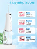 Truefloss Cordless Water Dental Flosser, 4 Modes 5 Jet Tips Replacement, IPX7 Waterproof,300ML Removable Water Tank Powerful Battery &Type-C Charge Oral Irrigator for Business Travel