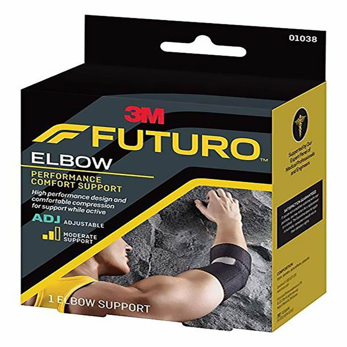 FUTURO Performance Comfort Elbow Support, Moderate Support Design Offers Customizable Levels of Compression and Support, Adjustable