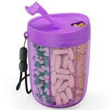 PULIV Large Supplement Organizer Bottle, Holds Plenty of Vitamins in 1 Monthly Pill Organizer Dispenser with Anti-Mixing & Wide Openings Design, Easy to Retrieve Meds, includes 20 Pcs Labels, Purple
