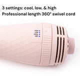 L'ANGE HAIR Le Volume 2-in-1 Titanium Blow Dryer Brush | Hot Air Brush in One with Oval Barrel | Hair Styler for Smooth, Frizz-Free Results for All Hair Types (Blush - 60 mm)