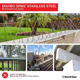 Bird B Gone - Pre-Assembled EnviroSpike Stainless Steel Anti Bird Spikes (24') - UV-Stabilized Polycarbonate Base - Humane Deterrent - Stops Pigeons & Birds from Roosting On Rooftops, Ledges, Fences