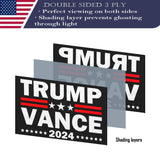 Double Sided Black Trump Vance 2024 Flag 2x3 Made in USA Outdoor Heavy Duty 3 Ply Polyester Trump Flag with White Starting Tape and 2 Brass Grommets