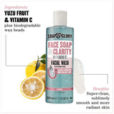 Soap & Glory Face Soap and Clarity Vitamin C Face Wash - 3-in-1 Exfoliating & Hydrating Facial Cleanser - Gently Removes Makeup While Unclogging Pores - Suitable For All Skin Types (300 ml, 2 pack)