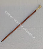 Vintage Brass Handle Victorian Telescope Fold able Wooden Walking Stick Walking Cane Ideal Gift