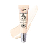 IT Cosmetics CC+ Nude Glow Lightweight Foundation + Glow Serum with SPF 40 - With Niacinamide, Hyaluronic Acid & Green Tea Extract - Fair - 1.08 fl oz