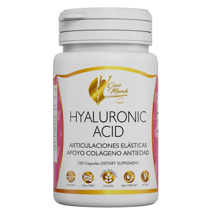 Coco March Hyaluronic Acid Low Molecular Weight for Collagen Production, Joint, Skin and Cell Health - Free from: Gluten, Soy, Dairy - Keto Friendly, Vegan 4 Month Supply 120 Servings