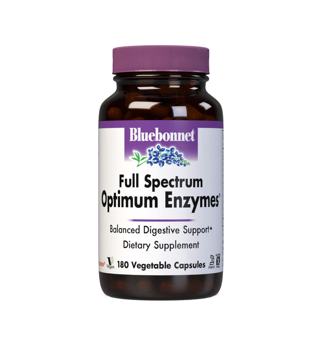 Bluebonnet Full Spectrum Optimum Enzymes Vegetarian Capsules, 180 Count