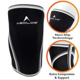 AEOLOS Knee Sleeves (1 Pair)，7mm Compression Knee Braces for Heavy-Lifting,Squats,Gym and Other Sports (Small, Black)