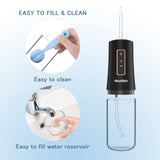 iHealthia-Water-Flosser-Teeth-Oral-Irrigator,Rechargeable-Waterproof,Portable Cordless,Water flossers, 3 Modes 4 Nozzles, for Home&Travel