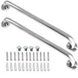 2 Pack 24 Inch Shower Grab Bar, ZUEXT Chrome Stainless Steel Bathroom Grab Bar Handle, Bathroom Shower Balance Bar, Safety Hand Rail Support, Handicap Elderly Senior Assist Bath Handle(1.25" Diameter)