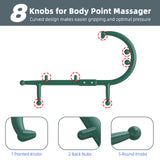 ZIZNBA Back and Neck Massager, for Trigger Point Fibromyalgia Pain Relief and Self Massage Hook Cane Therapy (Greeen)