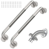 2 Pack Shower Grab Bar with Knurled Anti-Slip Grip 18 Inch ADA Compliant 500lbs Supporting with Concealed Screws 304 Stainless Steel Brushed Nickel Handicap Bars for Bathroom