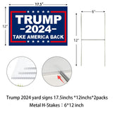 MAGJIUKE Donald Trump 2024 Yard Signs 18 X 12 Inches Double-Sided Printing Take America Back H-Shaped Metal Pipe, Billboard Voting Supports Elections Lawn Garden Open Space Courtyard Community Signs