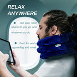 Cervical Neck Traction Device for Instant Neck Pain Relief - Inflatable & Adjustable Neck Stretcher Neck Support Brace, Best Neck Traction Pillow for Home Use Neck Decompression (Blue)