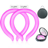 Neck Cooling Tube with Cold Insulated Bag, Reusable Wearable Neck Cooler Ring, Cooling Neck Wraps for Summer Heat Outdoor Indoor (Pink*2)